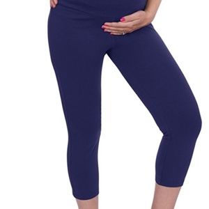 NEW! Maternity Yoga Capri Pants Leggings - Blue NWT